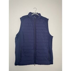 Rhoback Fulton Performance Vest Golf Navy Blue Quilted Full Zip Men's Size XL